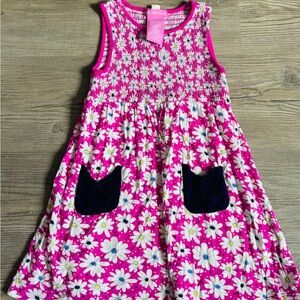Design History Bright Pink Daisy Dress with Navy Accents